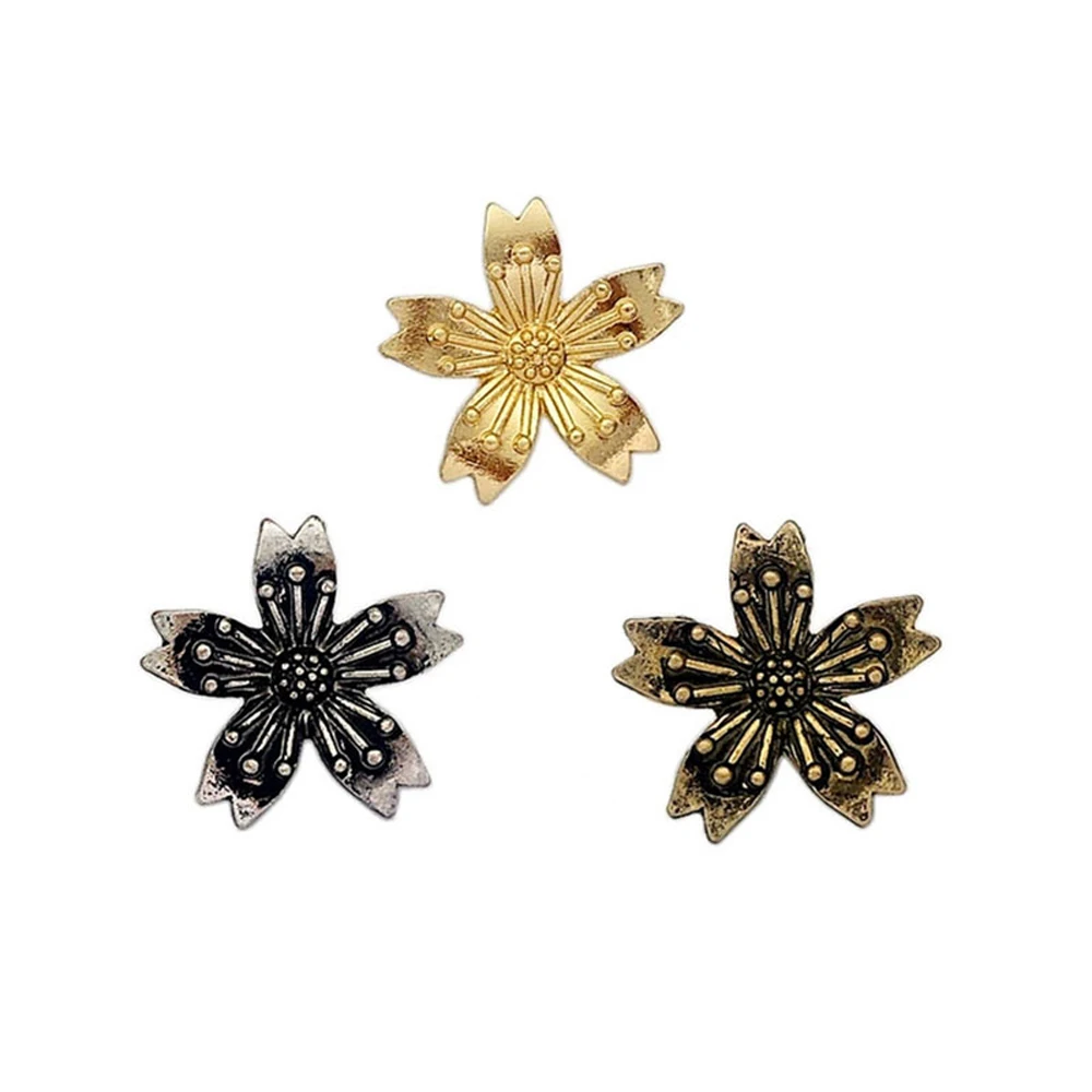 

Fashion Japanese Cherry Blossom Brooch Metal Plating Plants Flower Pin garment Cap Badge Package Gift to Children's Jewelry