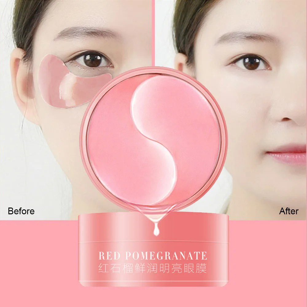 Коллагеновые маски для глаз с красным гранатом 60 шт. против старения увлажняющие