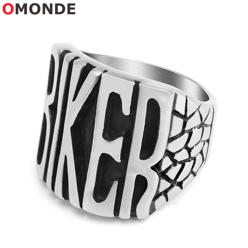 

Men's Stainless Steel Vintage Biker Ring Metal Letter Dragon Skin Engraved Hiphop Biker Jewelry for Male Friend Gift R03030