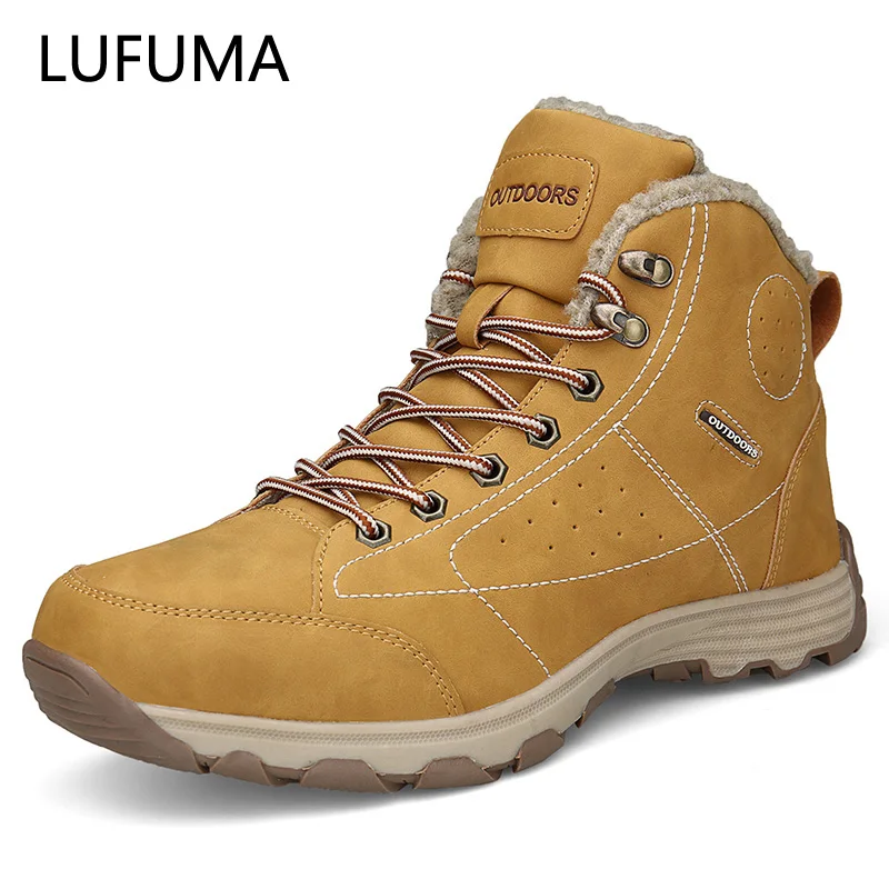 Мужские зимние ботинки на меху Черные ботильоны с резиновой подошвой размер 46