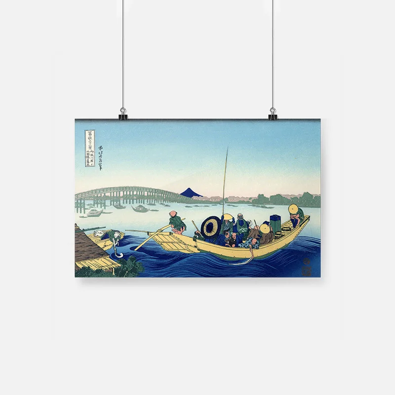 

Japanese Ukiyo-e vintage Style Wooden Frame Canvas Painting Decor Wall Art Home Living Room Framed Decoration Prints Poster
