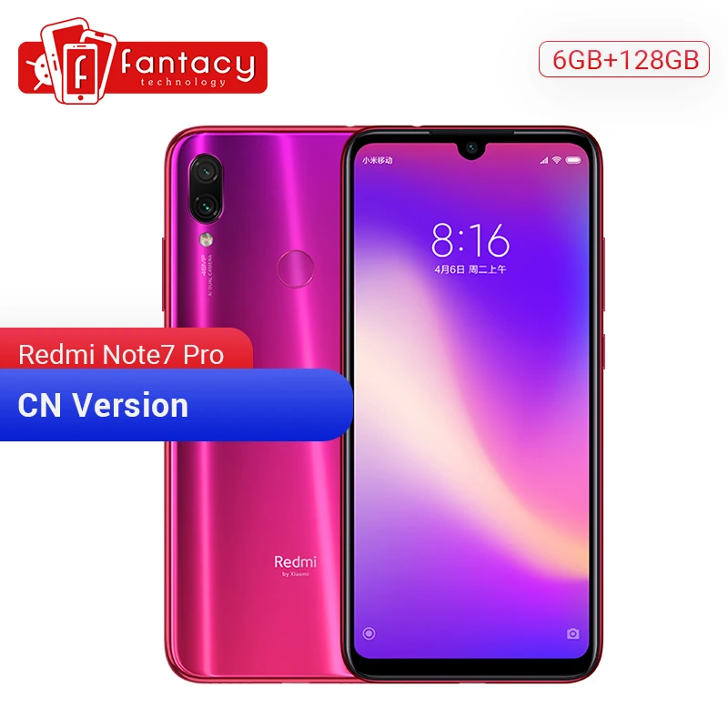 Xiaomi Redmi Note 7 Pro, 6 ГБ, 128 ГБ, Восьмиядерный процессор Snapdragon 675, камера IMX 586, 6,3 дюйма, FHD экран, мобильный телефон, 4000 мАч, QC 4,0