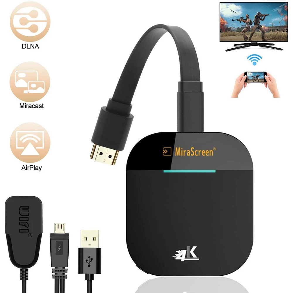MiraScreen Wi Fi 2 4G 5G палкой зеркало для мини ПК Android Iphone Apple TV совместимому с HDMI