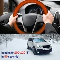 auto heated steering wheel cover quick warmer universal fit steering wheel non slip soft cover for trucks vans suv
