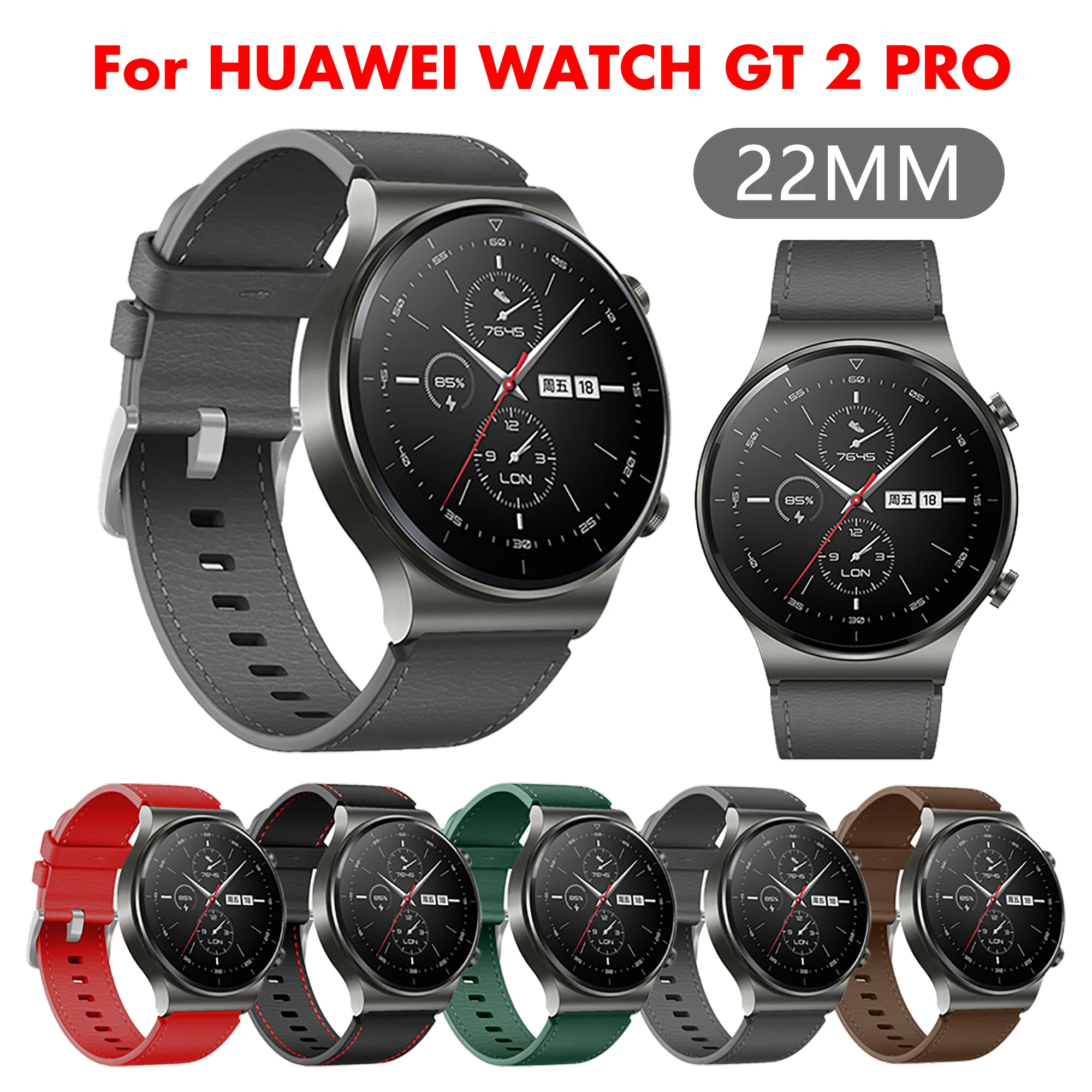 

22MM Leather Strap for HUAWEI Watch GT 2 Pro Wristband Watchband for Huawei gt2 Pro GT3 46MM Band Bracelet Replaceable correa