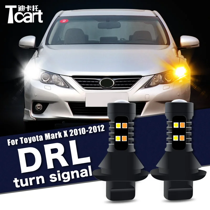 

Автомобильные аксессуары для Toyota Mark X (X130) 2010-2013, светодиодные дневные ходовые огни, дневные ходовые огни 2 в 1