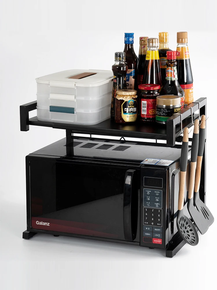 

Household microwave oven shelf, stainless steel kitchen countertop, floor oven storage shelf, multi-layer shelf