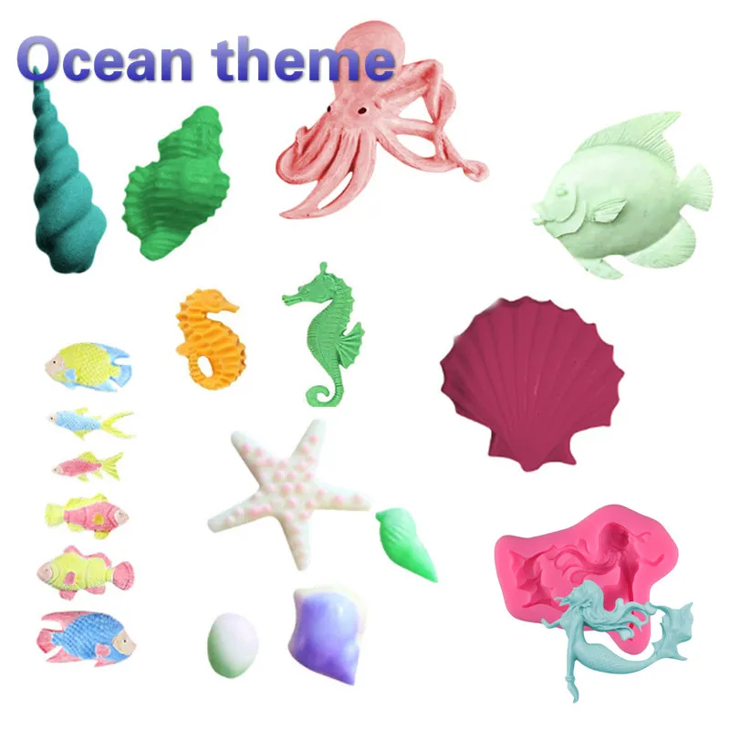 Силиконовая форма в виде морской звезды русалки раковины ракушек для украшения