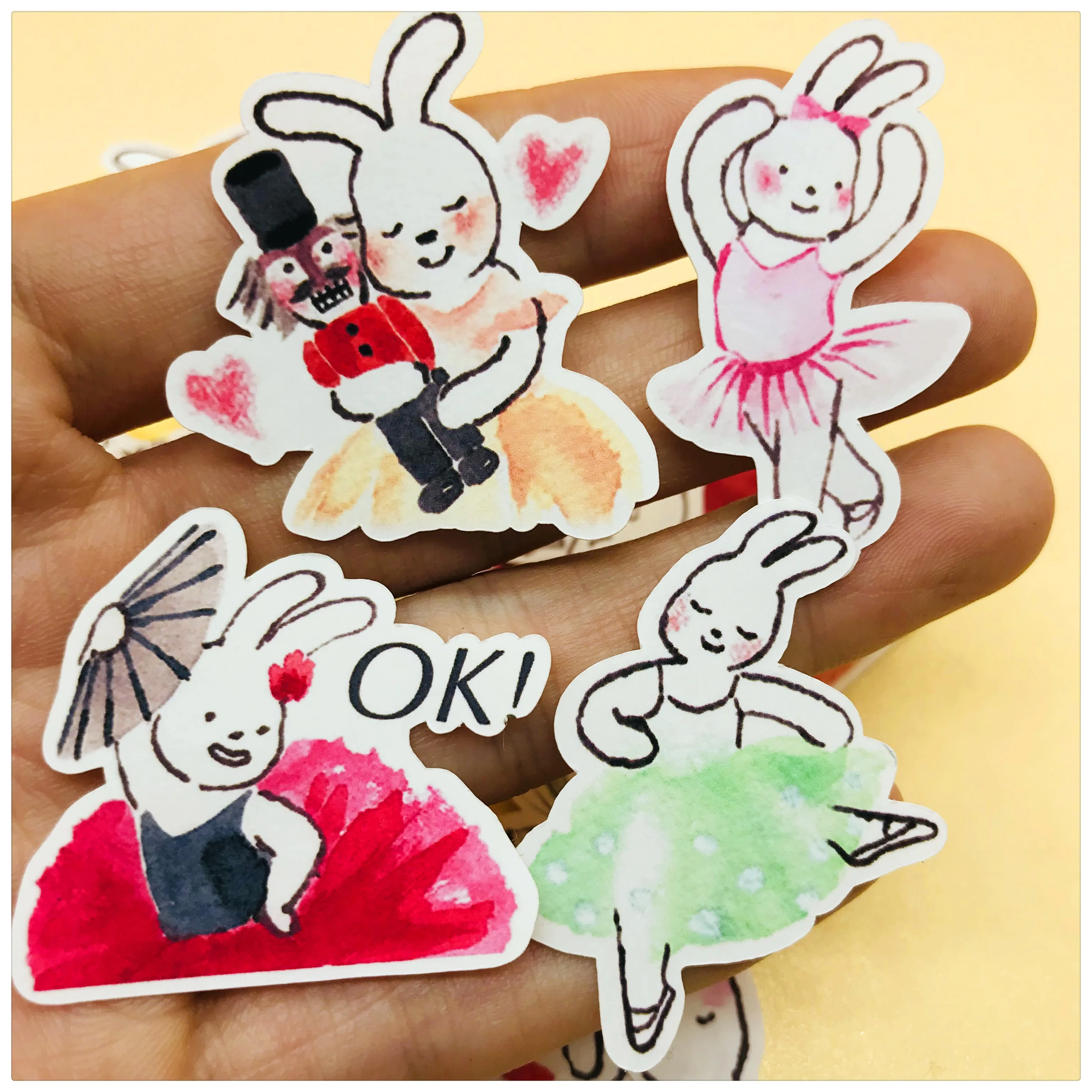 38 шт. ручной рисования руководство Стикеры пакет танцора наклейки кроликов s