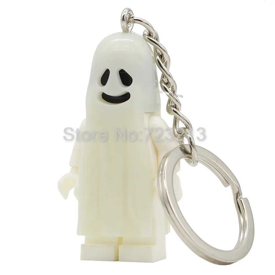 Smile Key Chain Одна Хэллоуин призрак серии светящиеся фигурки Набор крик мрак в темноте зомби брелок строительные блоки комплекты кирпичей игрушки - Цвет: Smile Key Chain