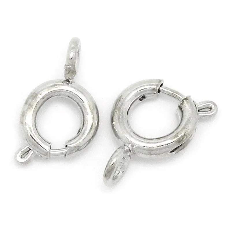 DoreenBeads медные Болты пружинные кольца застежка Круглый Серебряный цвет 7 мм (2/8