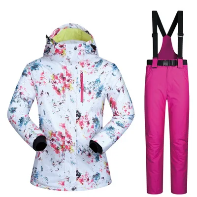 Color 4 MUTUSNOW женский лыжный костюм сноуборд куртка брюки ветрозащитный водонепроницаемый тепловой утолщаются женская зимняя одежда брючный костюм комплект - Цвет: Color 4