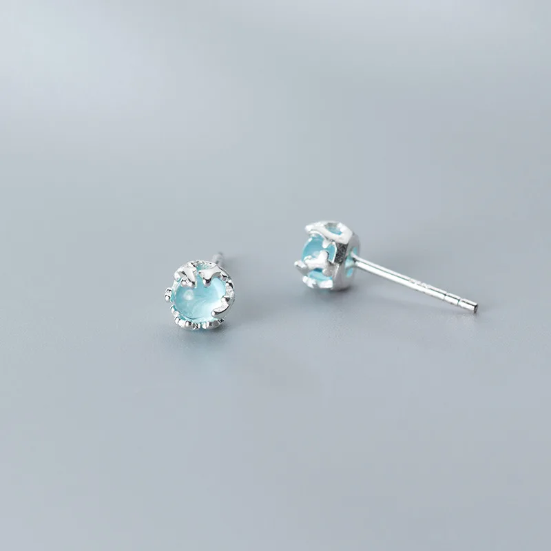 

La Monada Antlers Stud Earrings For Women Silver 925 Synthetic Blue Crystal Fine Women Earrings Jewelry Stud Earrings 925 Silver