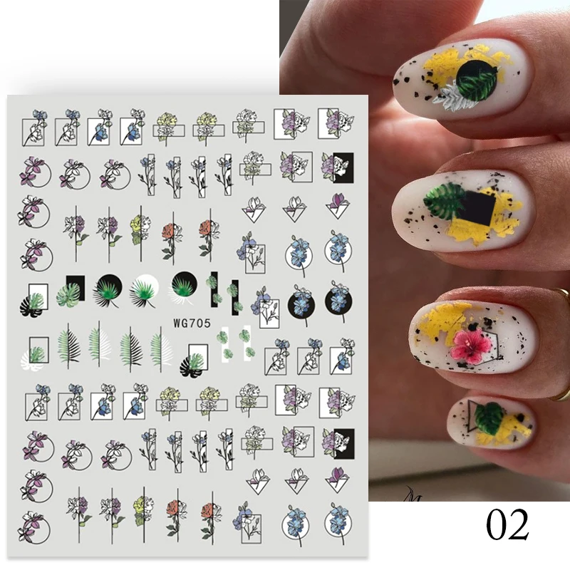 

Dandelion Flower 3D Nail Stickers Women Face Abstract Butterfly Image Sexy Girl Christmas Slider Design Polish Nails Art Decals