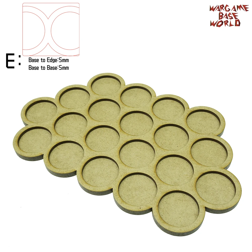 Wargame Base World-Movement Tray-20 цоколей 32 мм круглой формы MDF