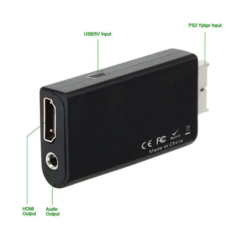 Портативный Аудио Видео Конвертер PS2 в HDMI адаптер AV совместимый кабель для SONY