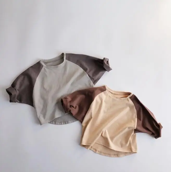 2020 Новая футболка для мальчиков и девочек весенний Модный хлопковый топ с