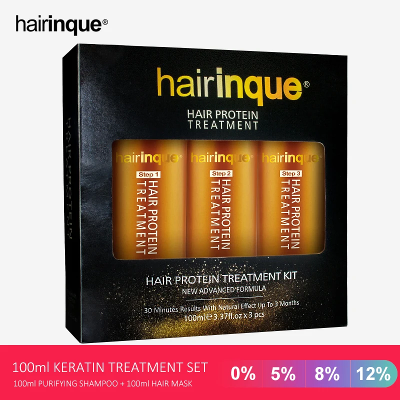 

Pure Keratin Hair Treatment and Shampoo Hair Mask for Straightening Brazilian Keratin Restore Soft Repair Curly Frizzy Hair Care