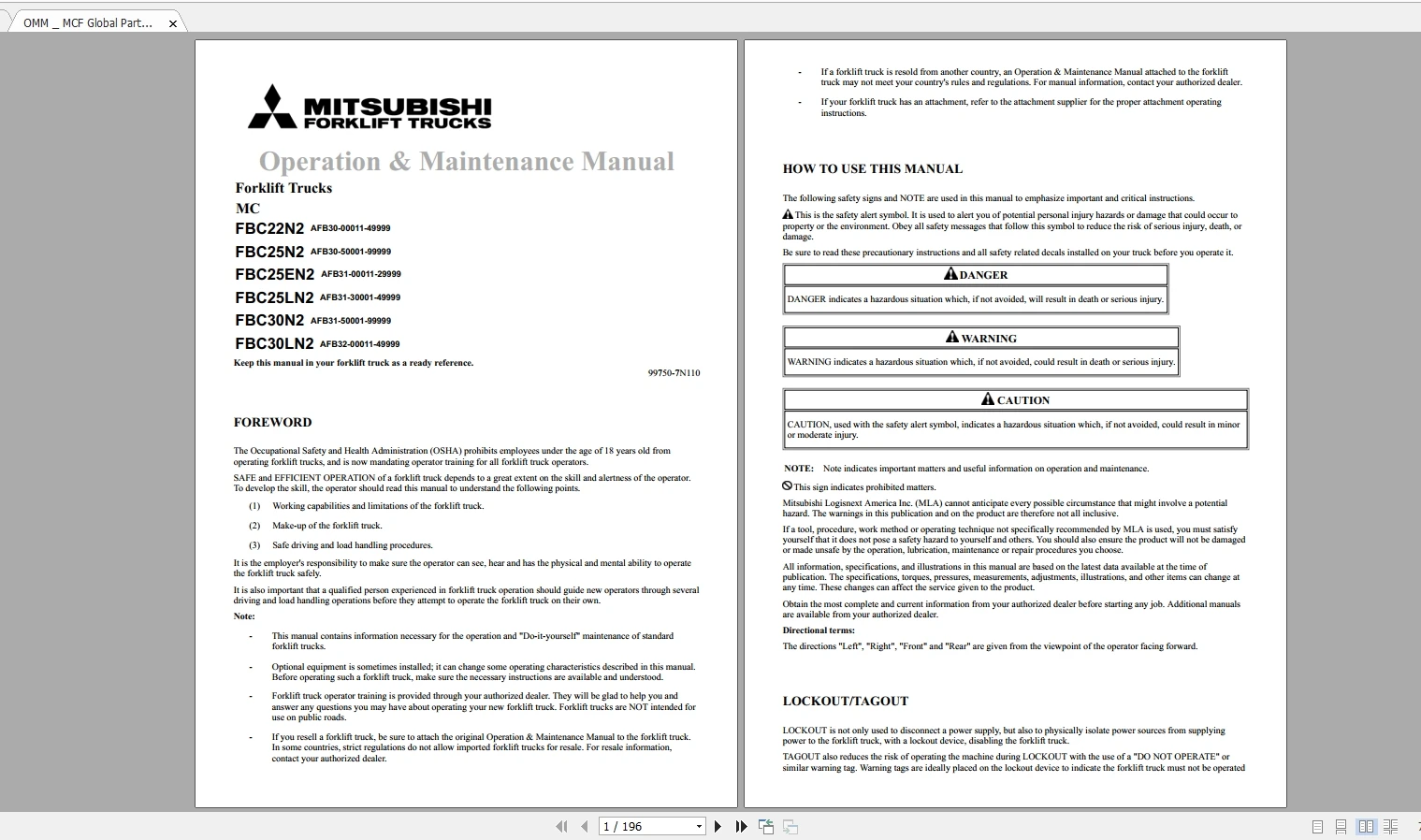 

Mitsubishi Forklift 12.7GB Updated 06.2021 Schematic, Wiring Diagrams, Service, Operation & Maintenance Manuals [MCFA]