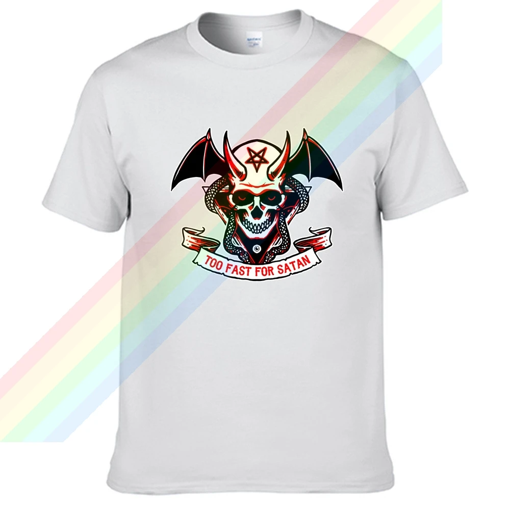 Футболка мужская с принтом сатаны черепа зла бога смерти брендовая футболка