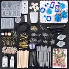 Набор форм для литья эпоксидной смолы DIY, силиконовая форма с эпоксидным полимерным клеем для сережек, подвесных брелков, набор инструментов для изготовления ювелирных изделий