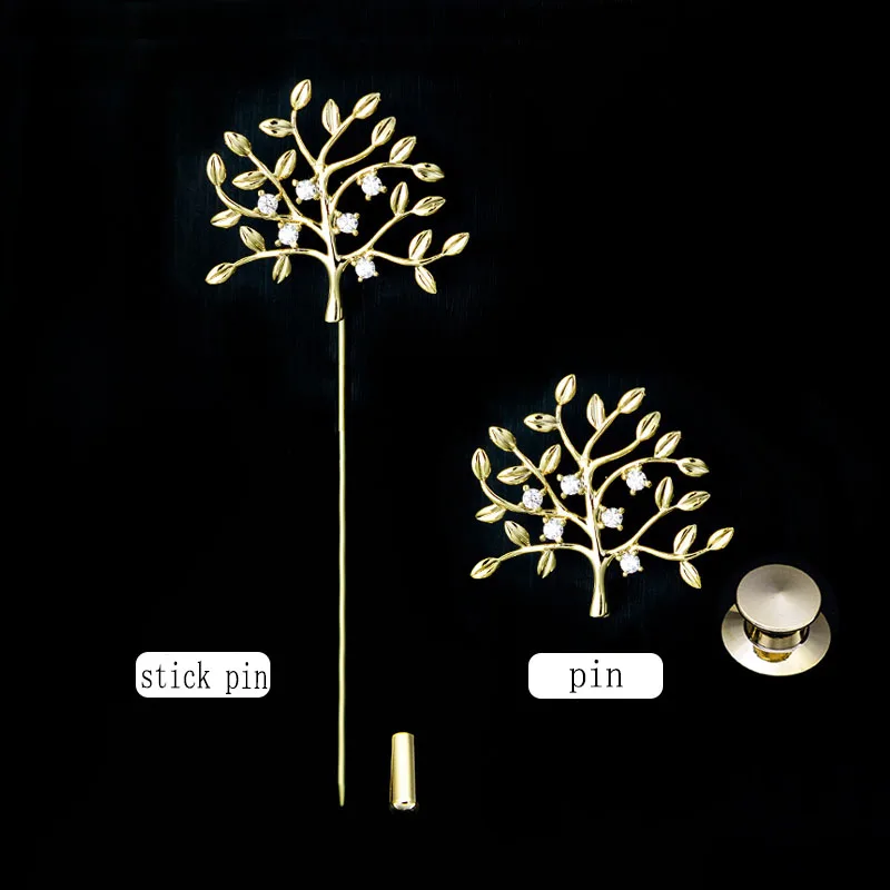 Мужская/Женская Брошь на лацкан OBN медная Металлическая Булавка С Фианитом 5A