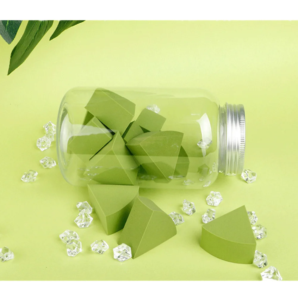 

12Pcs Wet Dry Makeup Foundation Liquid Mat Box-packed Sector Shaped Sponge Cosmetic Puff for Woman Girl (Matcha Green)