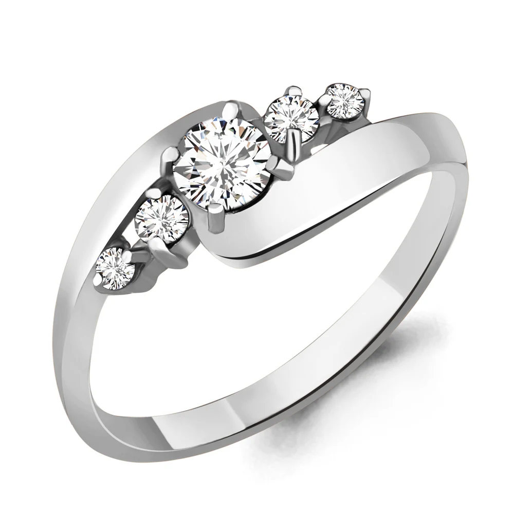 Кольцо AQUAMARINE с фианитами swarovski Серебро 925 пробы | Украшения и аксессуары