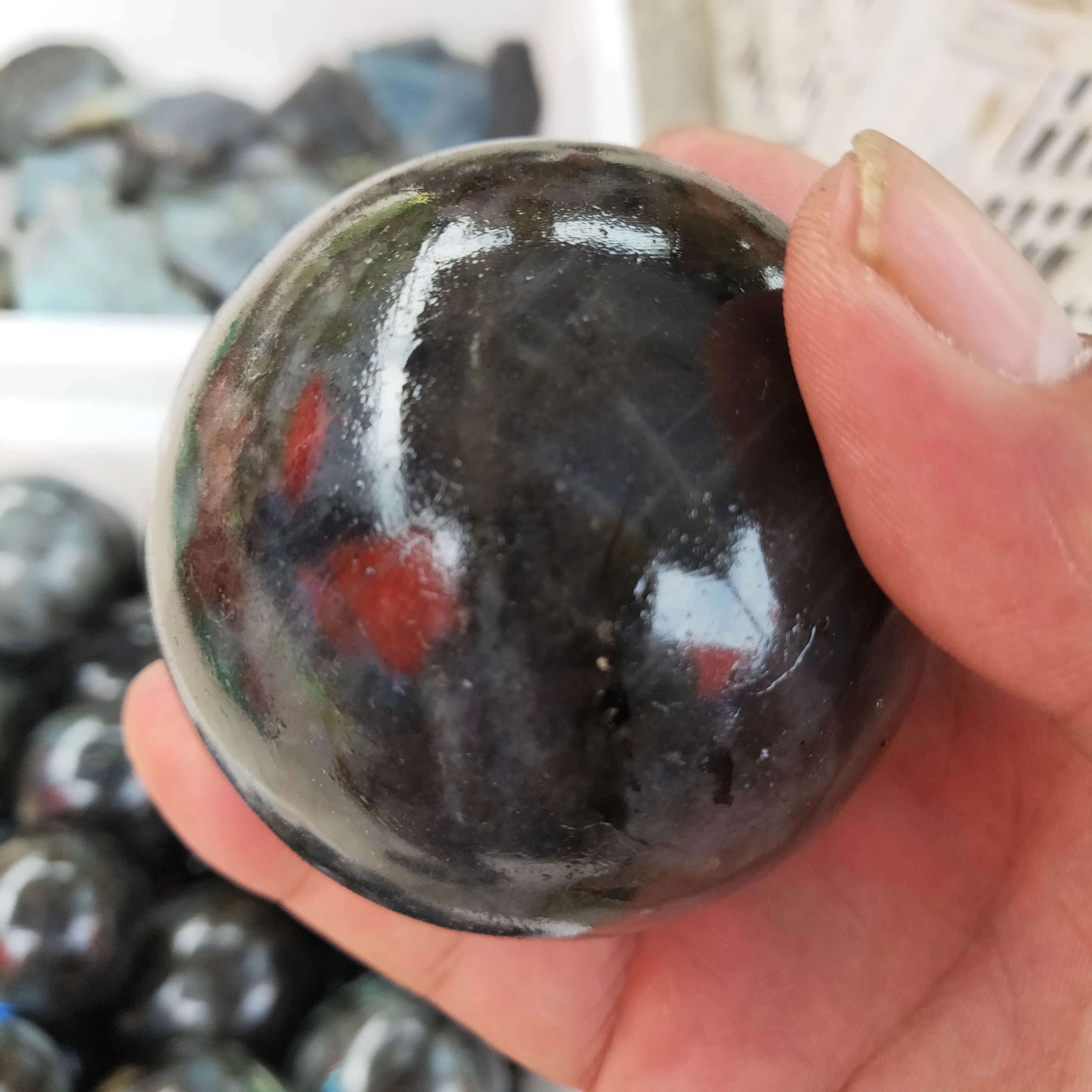 Natural Labradorite Crystal Ball Flashing Energy Stone Gemstone Great for Meditation Home Decoration Chakra Reiki | Дом и сад