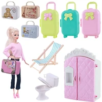 barbies furniture mini plastic material color suitcase sofa wardrobe accessories for barbies dollchristmas gifts for kids toy