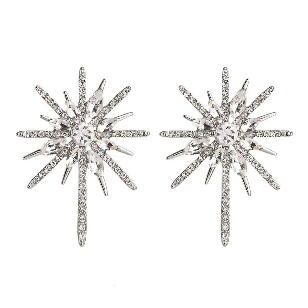 Rhinestone Earrings Vintage Crystal European and American Style Stud for Women Shiny Ear Jewelry | Украшения и аксессуары