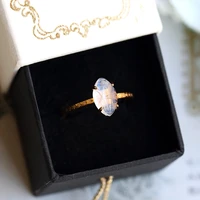 lamoon natural moonstone ring for women 925 sterling silver k gold plated wedding engagement ring retro japan style fine jewelry