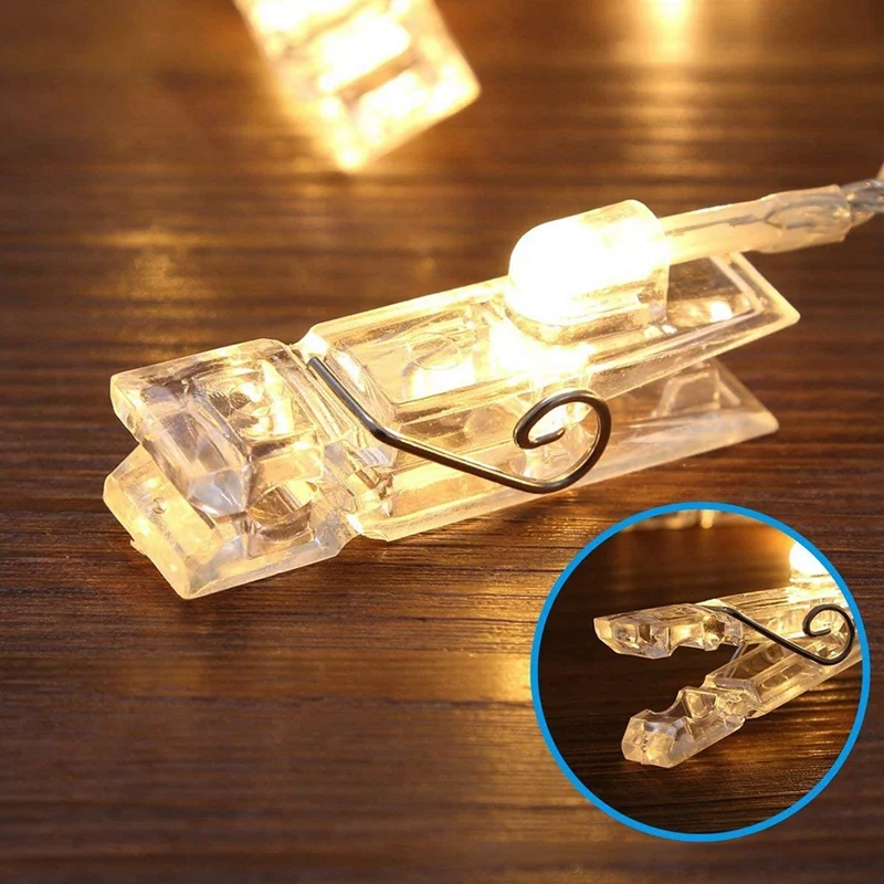 

String Lights 40 LED Photo Clips Hanging Pictures,Artworks and Cards,Decoration for Bedroom,Patio and Outdoor
