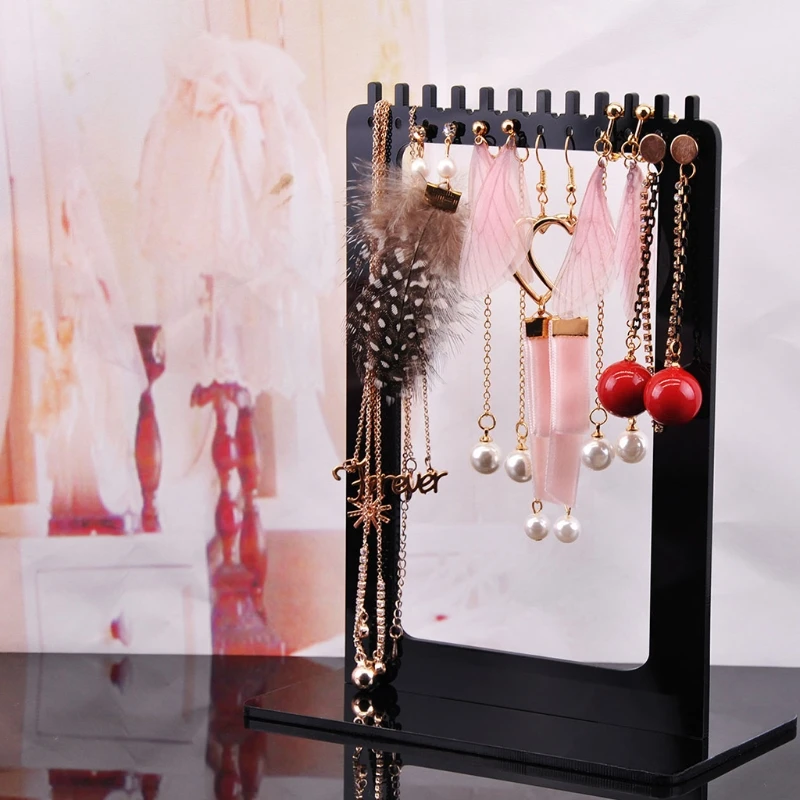 

2021 New Jewelry Display Rack Acrylic Rectangle Earrings Holder Stand Storage Organizer