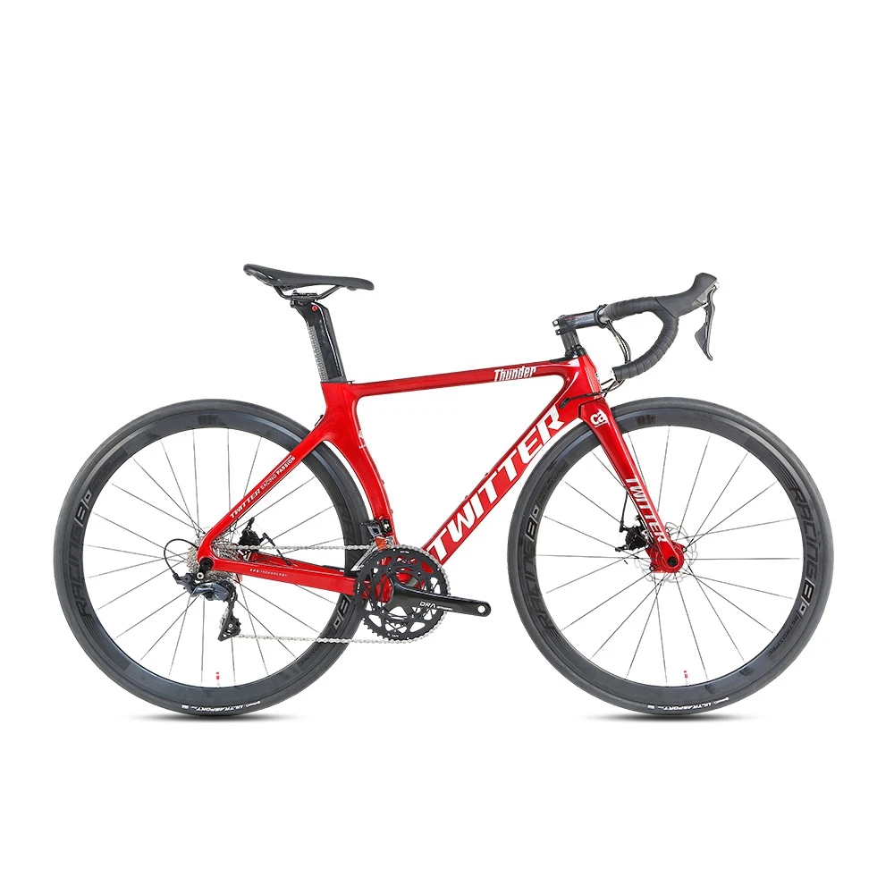 

TWITTERbicycles Thunder Shimano105 kit R7000-22Sfull carbon fiber road bike T800 fiber belt rim hydraulic disc brake bicicleta