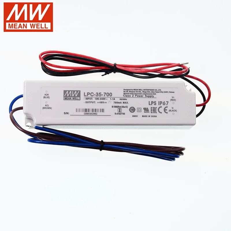 LPC 35 700 хорошо импульсный источник питания 110 V/220 V AC до 9 ~ 48V DC 700mA 33 6 W