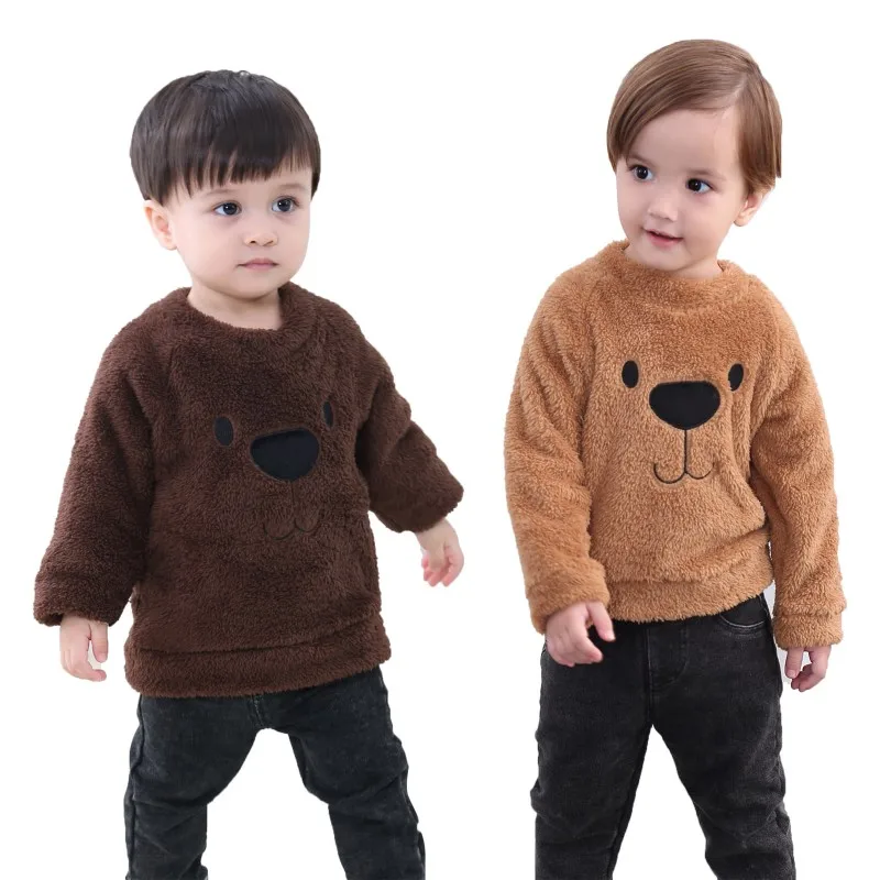 Зимний Детский свитер с вышивкой раньше для мальчиков двухсторонний теплый