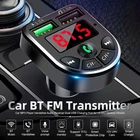 Автомобильное зарядное устройство, Bluetooth 5,0, FM-передатчик, беспроводной адаптер, автомобильная система громкой связи, mp3-плеер, быстрое зарядное устройство с двумя USB, микрофон, аудиоресивер