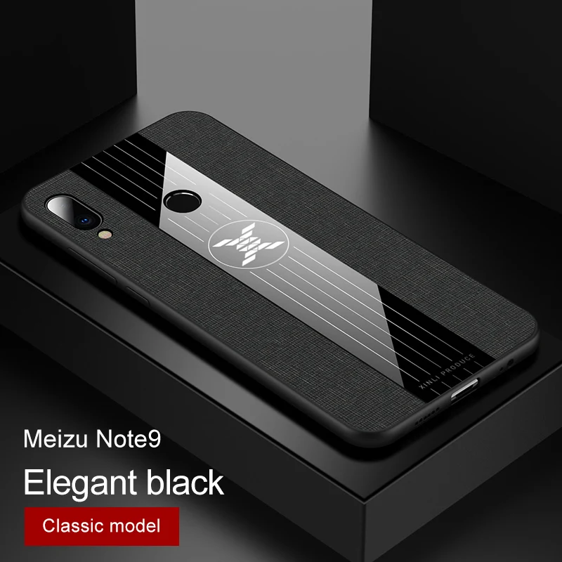 Black No Ring MAKAVO для Meizu Note 9 чехол, магнитное кольцо, держатель, ткань, Твердый Чехол, мягкая рамка, тканевый чехол для Meizu Note9, чехол для телефона s - Цвет: Black No Ring
