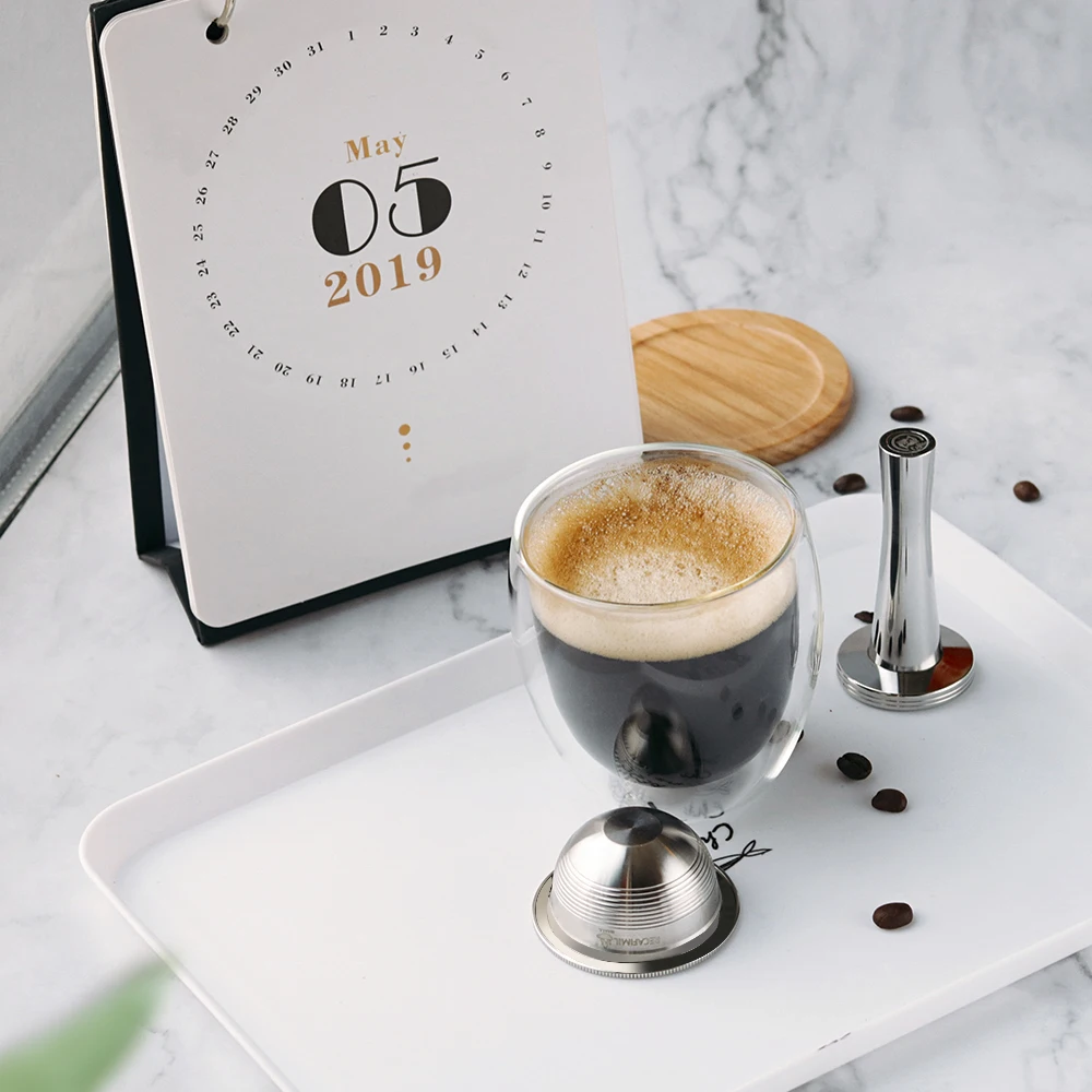 230 мл многоразовые кофейные капсулы для Nespresso Vertuoline и Delonghi из нержавеющей стали
