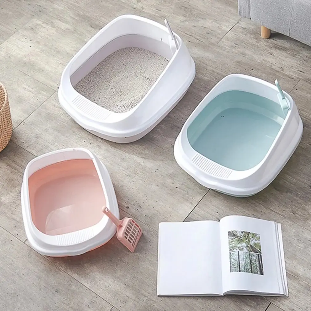 

Litter Basin Pet Toilet Bedpan Anti Splash Cats Litter Box Cat Tray With Scoop Kitten Dog Clean Toilette Plastic Sand Box