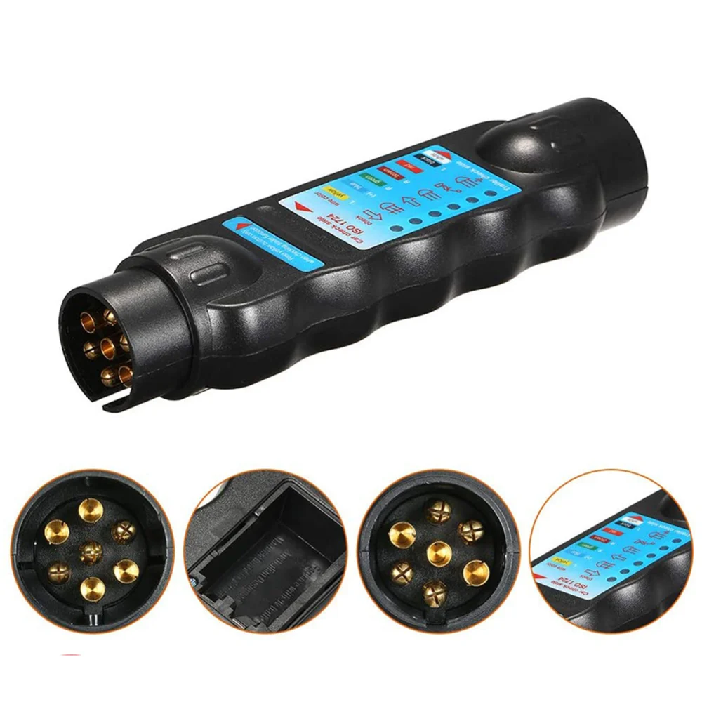 

European 12v 7 Pin Car and Trailer Towing Lights Plug and Socket Cable Wiring Circuit Tester ​Tool Car Circuit Testing