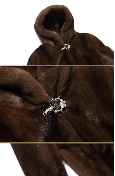 Женское меховое пальто с капюшоном длинная норковая шуба из искусственного меха