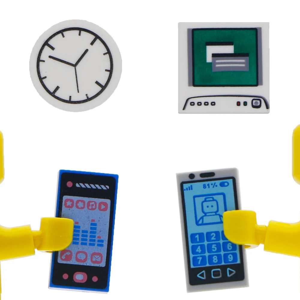 MOC креативные городские аксессуары печатная плитка кирпич строительный блок