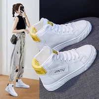 brand 2021 new womens shoes breathable platform sneakers high top shoes women solid lace up casual sneakers women high quality