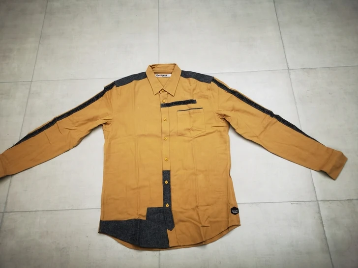 Spain Deg spring autumn new wash Vintage men's Denim Plaid Long Sleeve Shirt | Мужская одежда