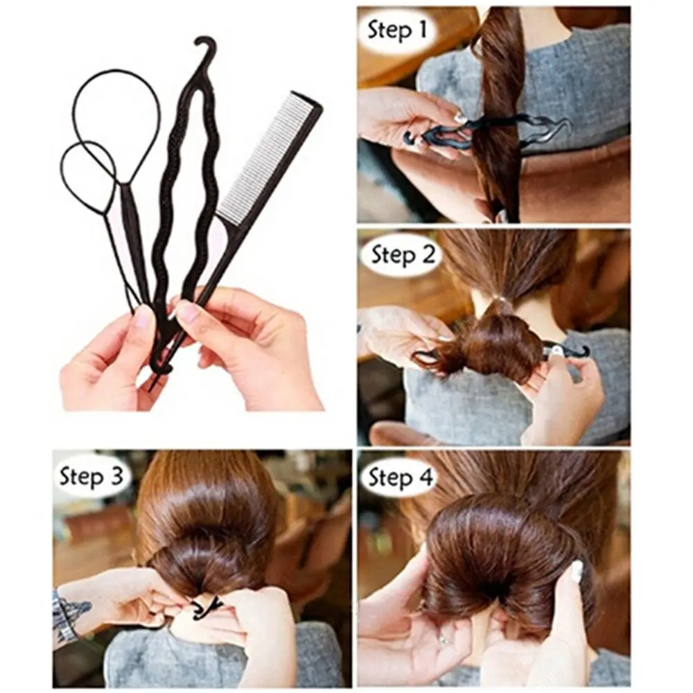 

1Set Women Magic Hair Braiding Twist Curler Styling Set Hairpin Holding Hair Braiders Clip Stick Bun Maker Braid DIY Tool