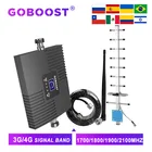 Однодиапазонный ретранслятор GOBOOST 2G 1700 1900 2100, усилитель сигнала сотового телефона LTE 4G 1800 МГц, усилитель сотовой связи с комплектом антенн