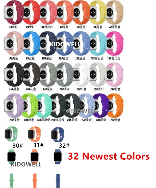 choose colors Мягкий силиконовый сменный спортивный ремешок для часов 38 мм 42 мм Apple Watch, браслет на запястье, ремешок для iWatch Sports Edition 40 мм 44 мм - Цвет: choose colors