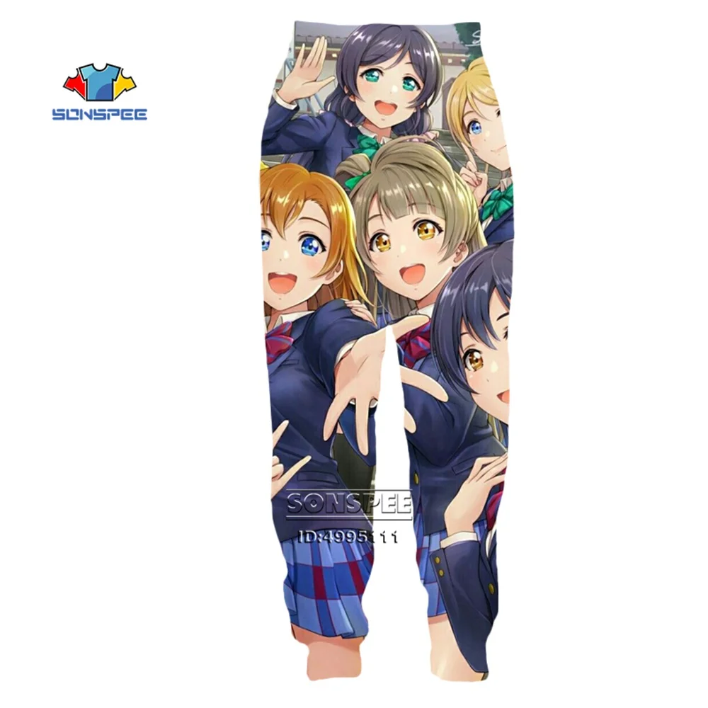 

SONSPEE Anime Love Live 3D Printed Trousers Harajuku Clothing Cartoon Men's Fashion Fun Casual Ladies Fashion Cute Trousers L11